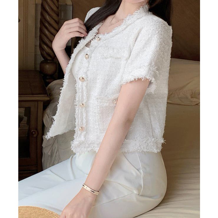 半袖ツイード風ジャケット レディース夏服 | SUNSHINE CLOSET | 詳細画像5 