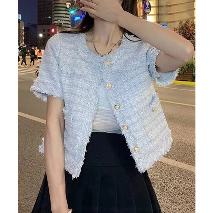 半袖ツイード風ジャケット レディース夏服 | SUNSHINE CLOSET | 詳細画像8 