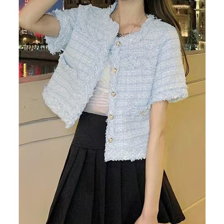 半袖ツイード風ジャケット レディース夏服 | SUNSHINE CLOSET | 詳細画像9 