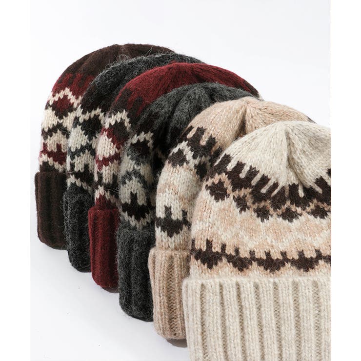 フェアアイル柄ニット帽防寒ニットキャップ | SUNSHINE CLOSET | 詳細画像8 