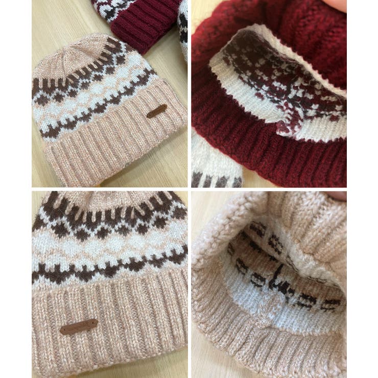 フェアアイル柄ニット帽防寒ニットキャップ | SUNSHINE CLOSET | 詳細画像9 