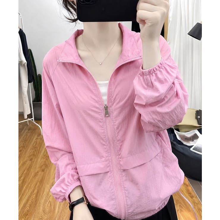 長袖ジップパーカーレディース 春夏薄手シアーカーディガン 体型カバーラッシュガー… | SUNSHINE CLOSET | 詳細画像13 