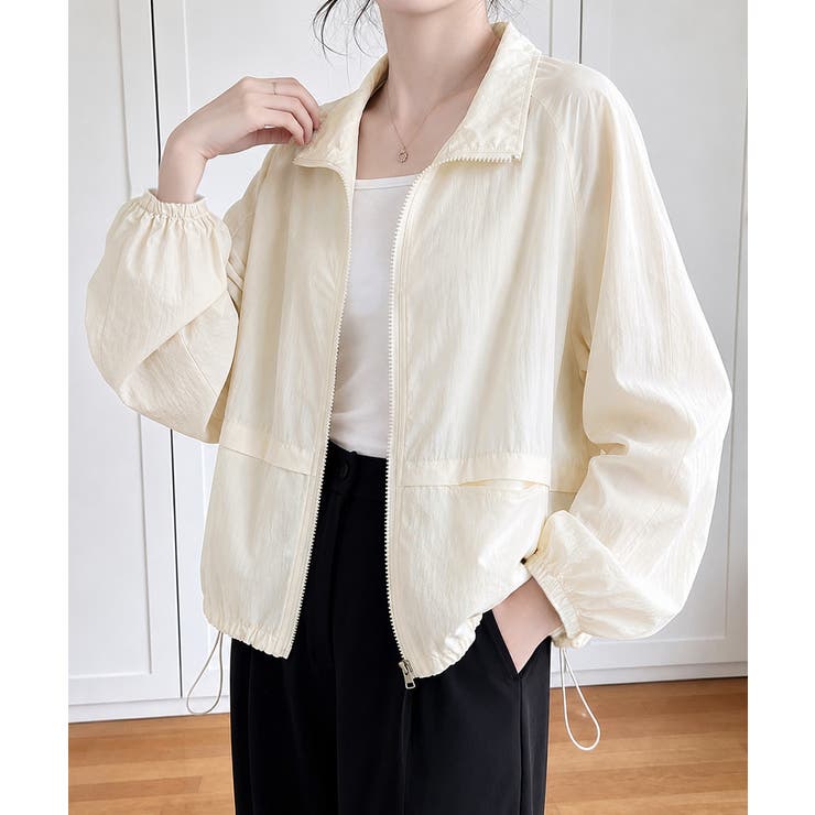長袖ジップパーカーレディース 春夏薄手シアーカーディガン 体型カバーラッシュガー… | SUNSHINE CLOSET | 詳細画像4 