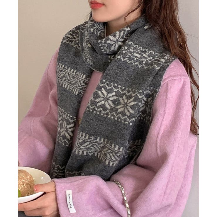 ノルディック柄ニットマフラー 肩掛け秋冬 | SUNSHINE CLOSET | 詳細画像10 