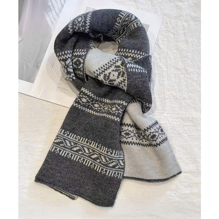 ノルディック柄ニットマフラー 肩掛け秋冬 | SUNSHINE CLOSET | 詳細画像11 