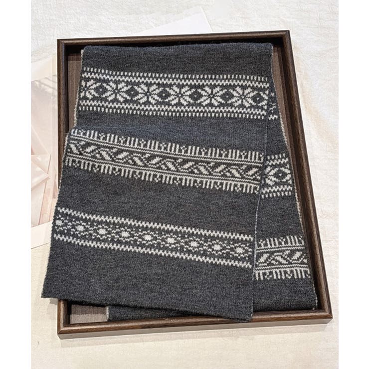 ノルディック柄ニットマフラー 肩掛け秋冬 | SUNSHINE CLOSET | 詳細画像12 