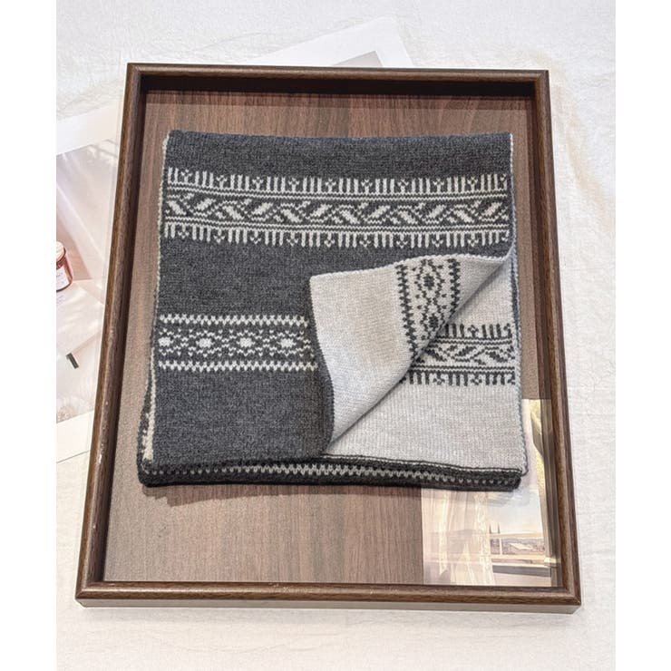 ノルディック柄ニットマフラー 肩掛け秋冬 | SUNSHINE CLOSET | 詳細画像13 