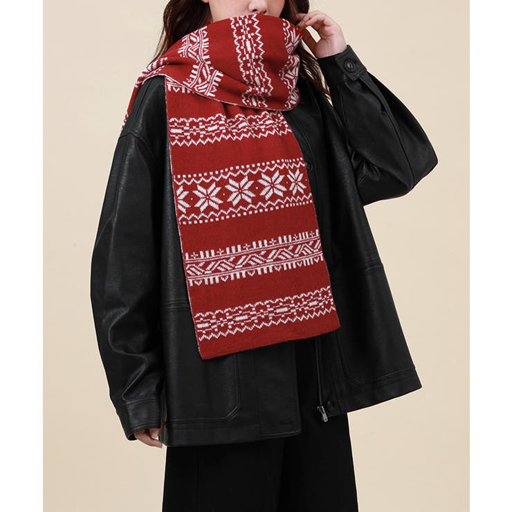 ノルディック柄ニットマフラー 肩掛け秋冬 | SUNSHINE CLOSET | 詳細画像15 