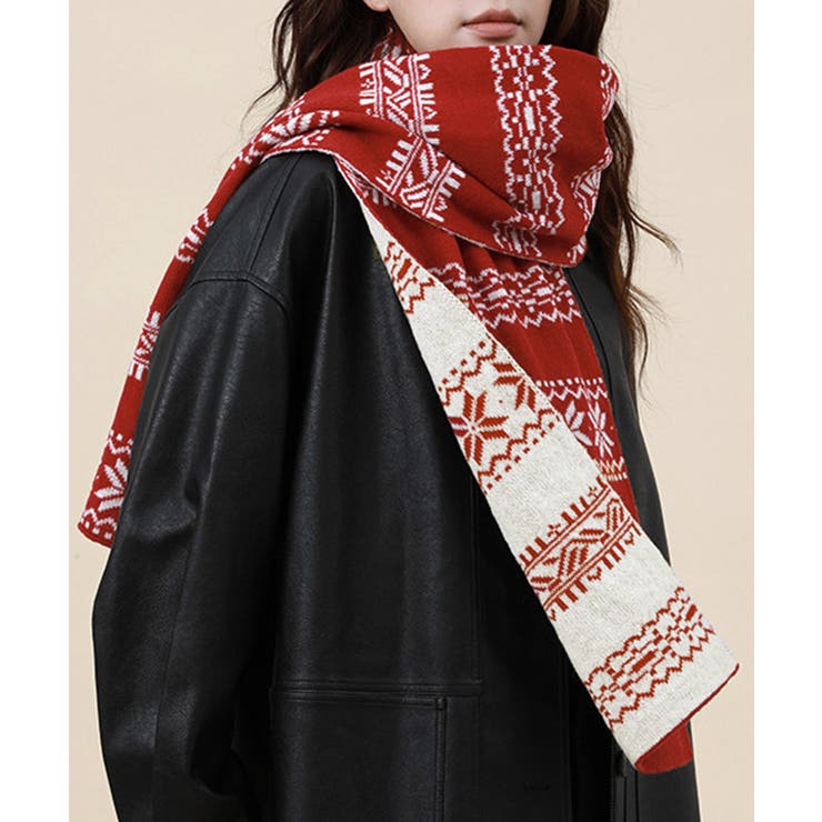 ノルディック柄ニットマフラー 肩掛け秋冬 | SUNSHINE CLOSET | 詳細画像16 