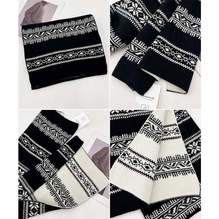 ノルディック柄ニットマフラー 肩掛け秋冬 | SUNSHINE CLOSET | 詳細画像23 