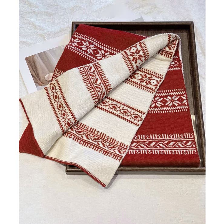 ノルディック柄ニットマフラー 肩掛け秋冬 | SUNSHINE CLOSET | 詳細画像25 