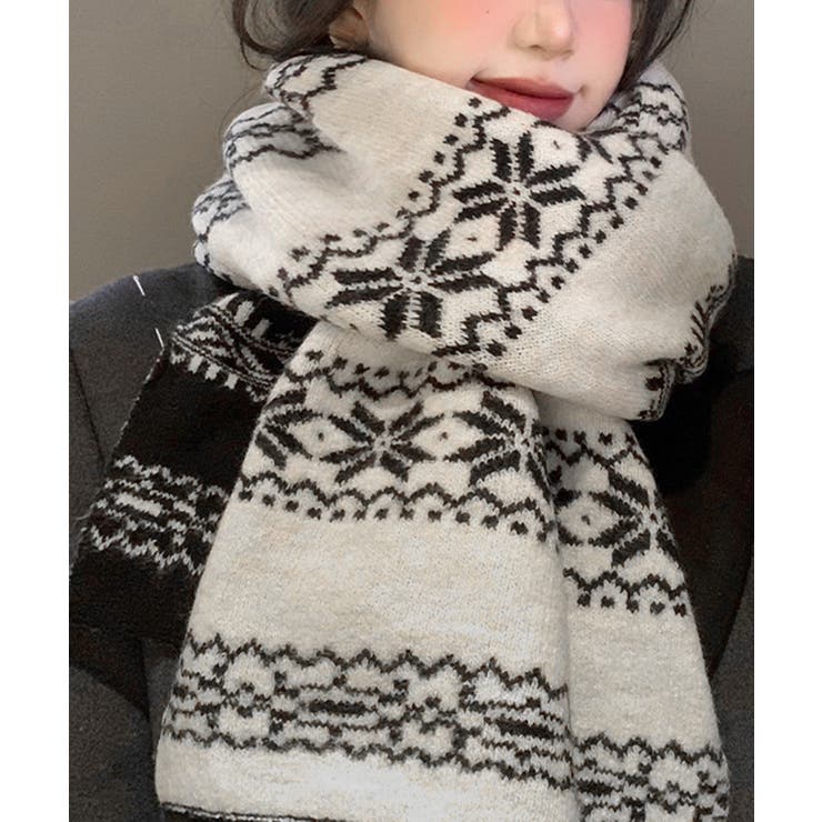 ノルディック柄ニットマフラー 肩掛け秋冬 | SUNSHINE CLOSET | 詳細画像7 