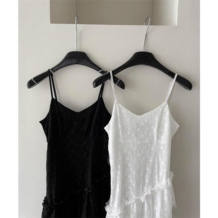 アシンメトリーキャミワンピきれいめ 透け感レースチュニック春夏 ティアードキャミ | SUNSHINE CLOSET | 詳細画像12 