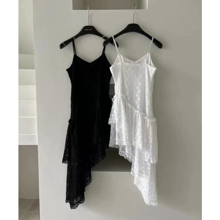 アシンメトリーキャミワンピきれいめ 透け感レースチュニック春夏 ティアードキャミ | SUNSHINE CLOSET | 詳細画像13 