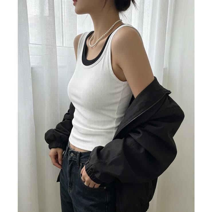 フェイクレイヤードトップス レディース 配色パイピングインナー | SUNSHINE CLOSET | 詳細画像10 