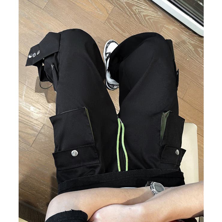ストリートパンツレディース かっこいいワイドパンツ ウエストゴム楽ちんパンツ | SUNSHINE CLOSET | 詳細画像11 