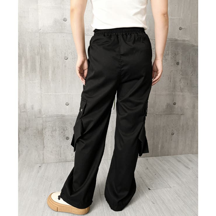 ストリートパンツレディース かっこいいワイドパンツ ウエストゴム楽ちんパンツ | SUNSHINE CLOSET | 詳細画像19 