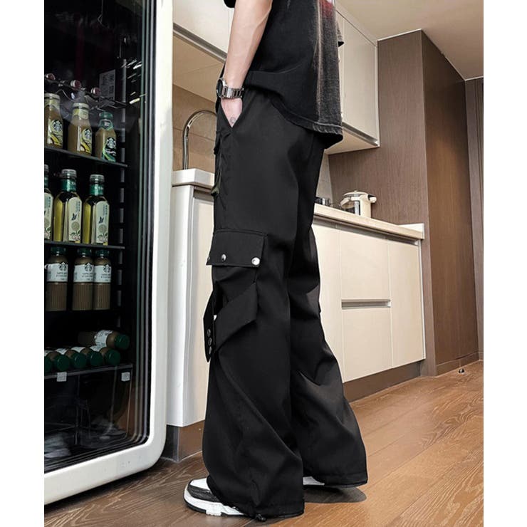 ストリートパンツレディース かっこいいワイドパンツ ウエストゴム楽ちんパンツ | SUNSHINE CLOSET | 詳細画像7 
