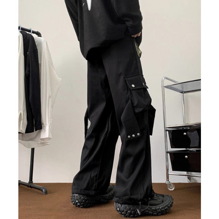 ストリートパンツレディース かっこいいワイドパンツ ウエストゴム楽ちんパンツ | SUNSHINE CLOSET | 詳細画像8 