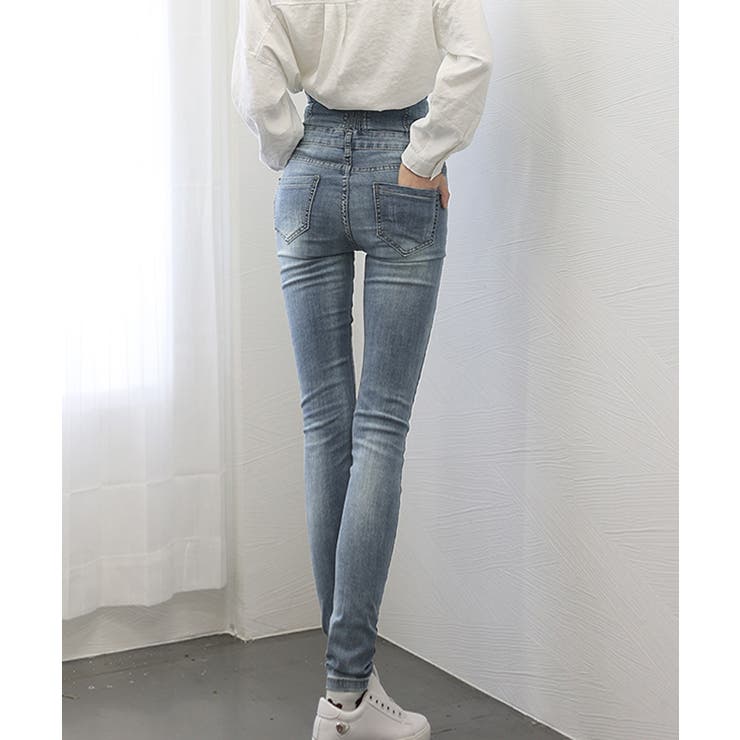 韓国デニム ハイウエスト スキニーパンツ | SUNSHINE CLOSET | 詳細画像22 