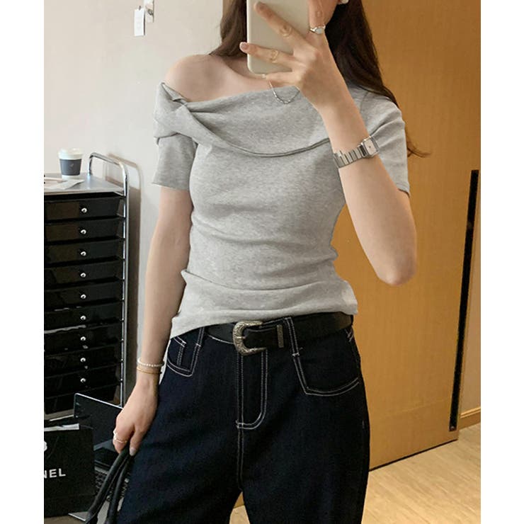 片方オフショルtシャツ レディース 半袖 | SUNSHINE CLOSET | 詳細画像2 