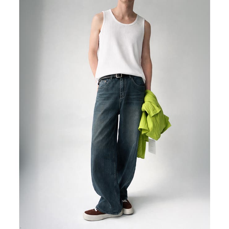 韓国風ノースリーブTシャツメンズ無地 ゆったりトップスおしゃれ 肩出しトップス男… | SUNSHINE CLOSET | 詳細画像6 
