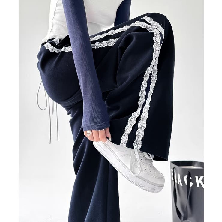 ウエストフリルワイドパンツレディース ハイウエストボトム きれいめ薄手ジャージス… | SUNSHINE CLOSET | 詳細画像19 