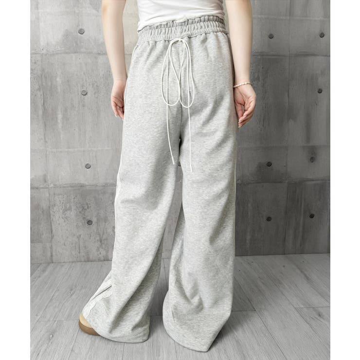 ウエストフリルワイドパンツレディース ハイウエストボトム きれいめ薄手ジャージス… | SUNSHINE CLOSET | 詳細画像22 