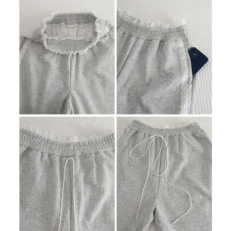 ウエストフリルワイドパンツレディース ハイウエストボトム きれいめ薄手ジャージス… | SUNSHINE CLOSET | 詳細画像25 