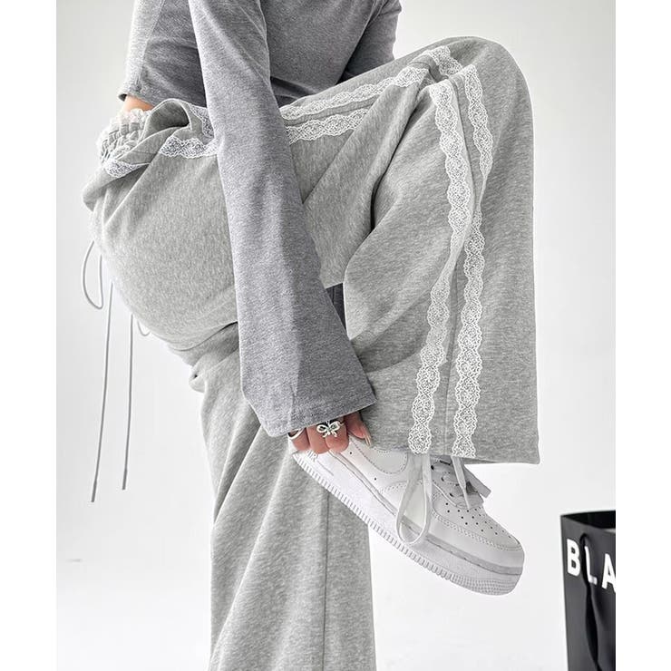 ウエストフリルワイドパンツレディース ハイウエストボトム きれいめ薄手ジャージス… | SUNSHINE CLOSET | 詳細画像6 