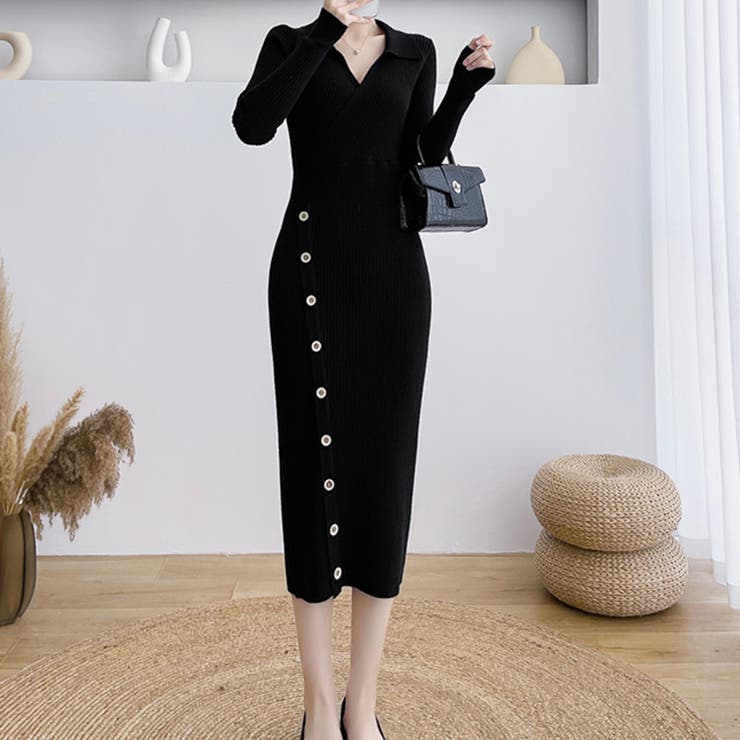 カシュクールニットワンピース レディース | SUNSHINE CLOSET | 詳細画像4 