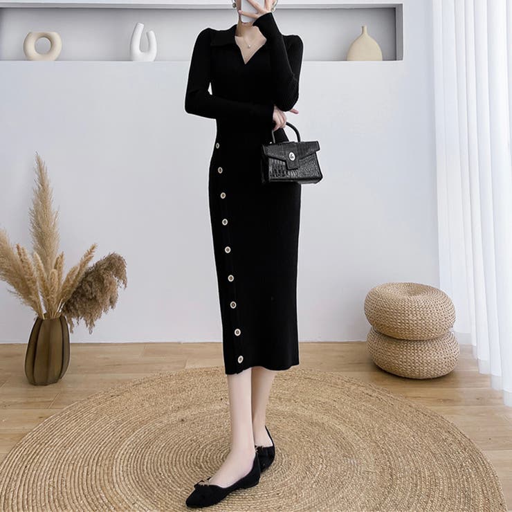 カシュクールニットワンピース レディース[品番：AGCW0004915