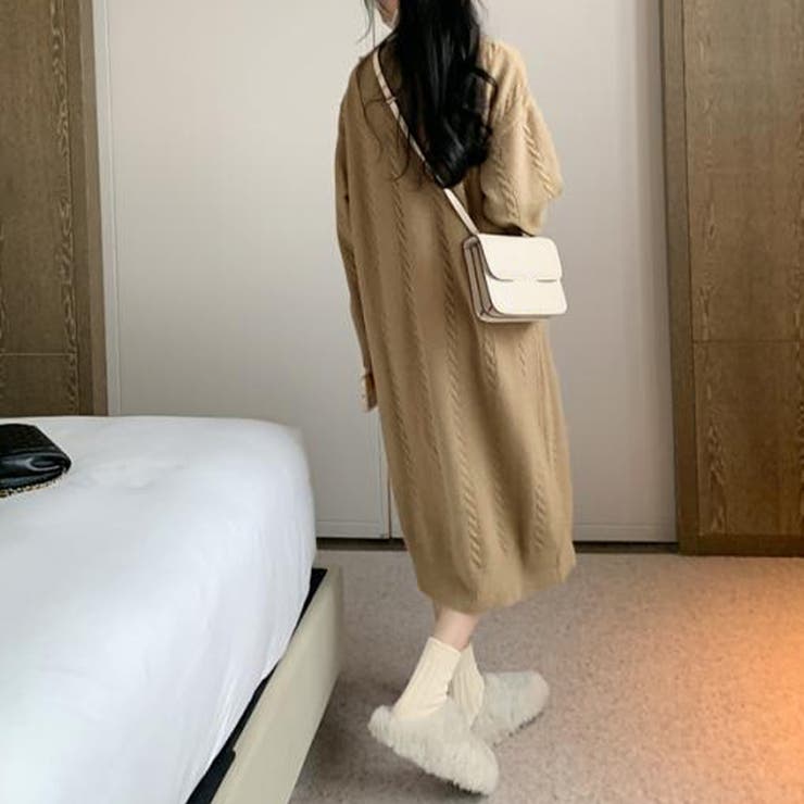 ケーブル編み ニットワンピース 韓国秋冬 | SUNSHINE CLOSET | 詳細画像11 