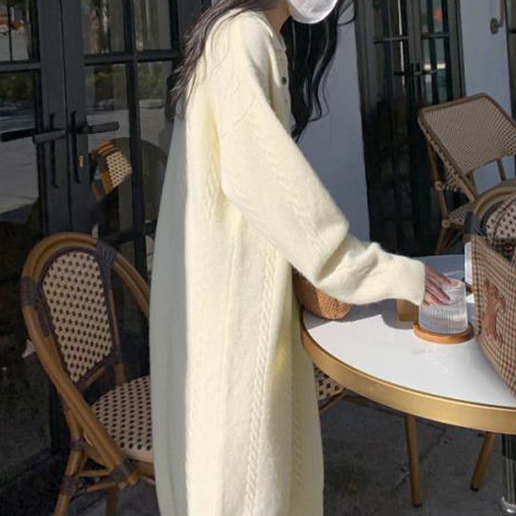 ケーブル編み ニットワンピース 韓国秋冬 | SUNSHINE CLOSET | 詳細画像6 