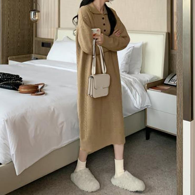 ケーブル編み ニットワンピース 韓国秋冬 | SUNSHINE CLOSET | 詳細画像9 