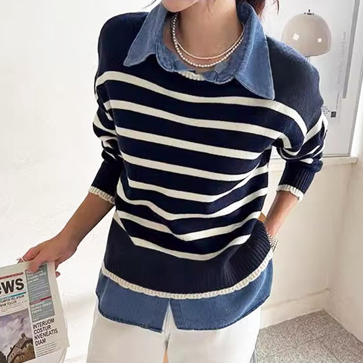 ドッキングニットトップス レディース韓国 | SUNSHINE CLOSET | 詳細画像8 