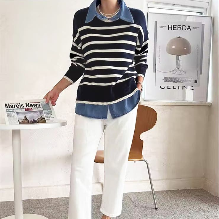 ドッキングニットトップス レディース韓国 | SUNSHINE CLOSET | 詳細画像9 