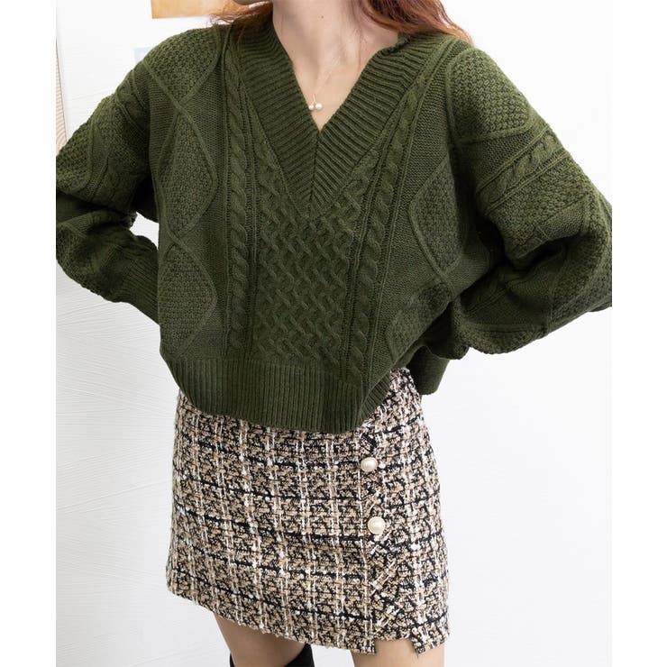 ケーブル編みニットトップス バックリボン | SUNSHINE CLOSET | 詳細画像3 