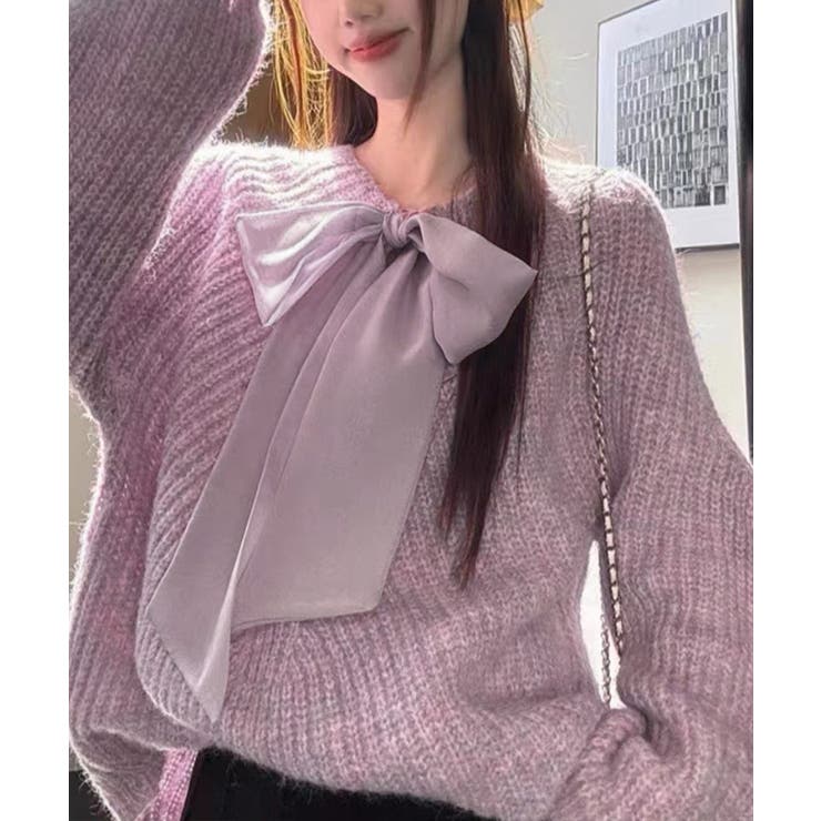 ビッグリボンタイニットプルオーバー韓国風 | SUNSHINE CLOSET | 詳細画像11 