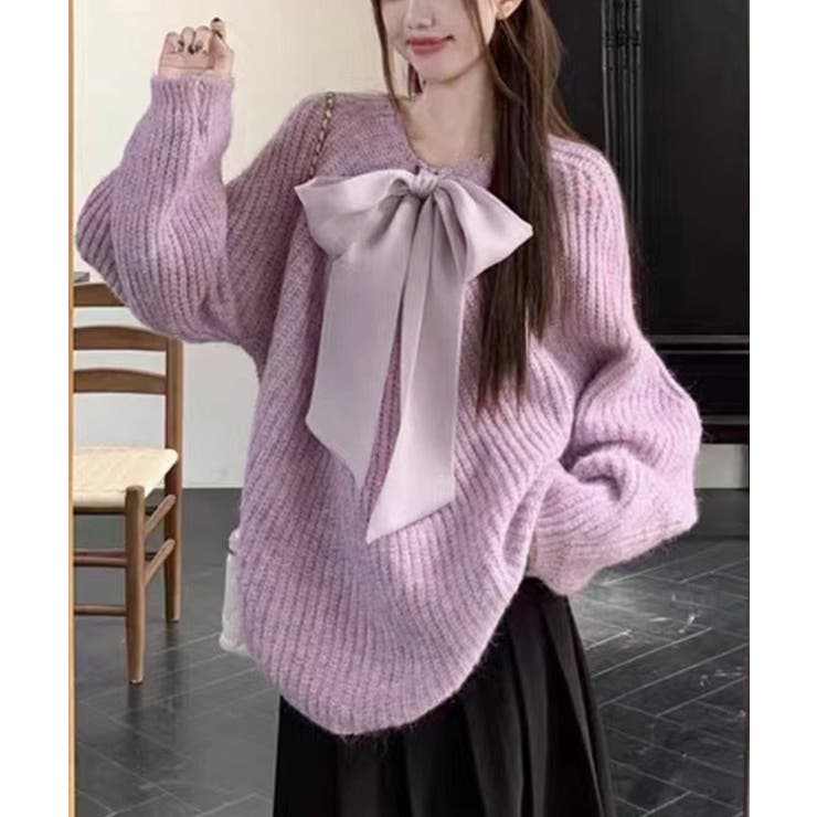 ビッグリボンタイニットプルオーバー韓国風 | SUNSHINE CLOSET | 詳細画像13 