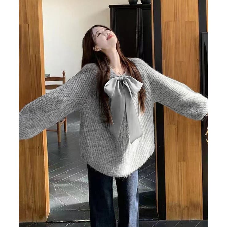 ビッグリボンタイニットプルオーバー韓国風 | SUNSHINE CLOSET | 詳細画像16 