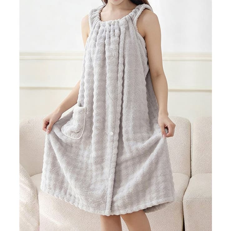 着れるバスローブタオル地レディース お風呂上がりタオルタンクワンピース ふわふわ… | SUNSHINE CLOSET | 詳細画像1 