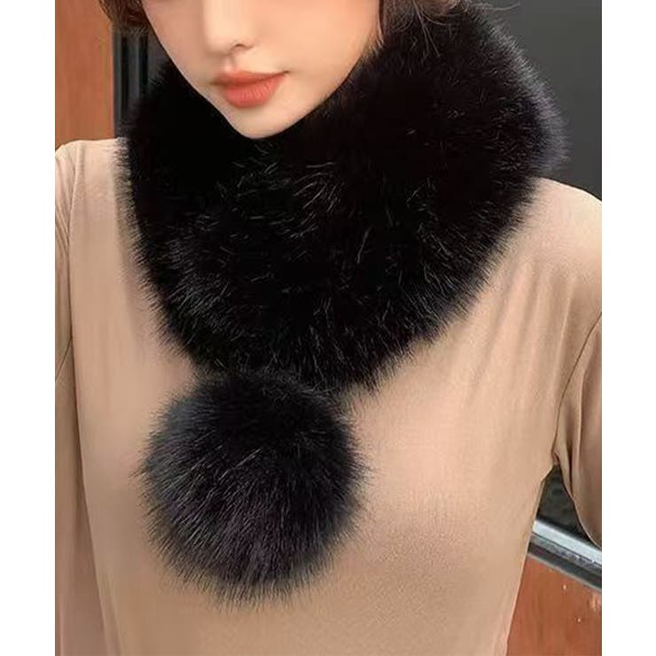 ポンポン付きフェイクファーマフラー暖かい | SUNSHINE CLOSET | 詳細画像1 