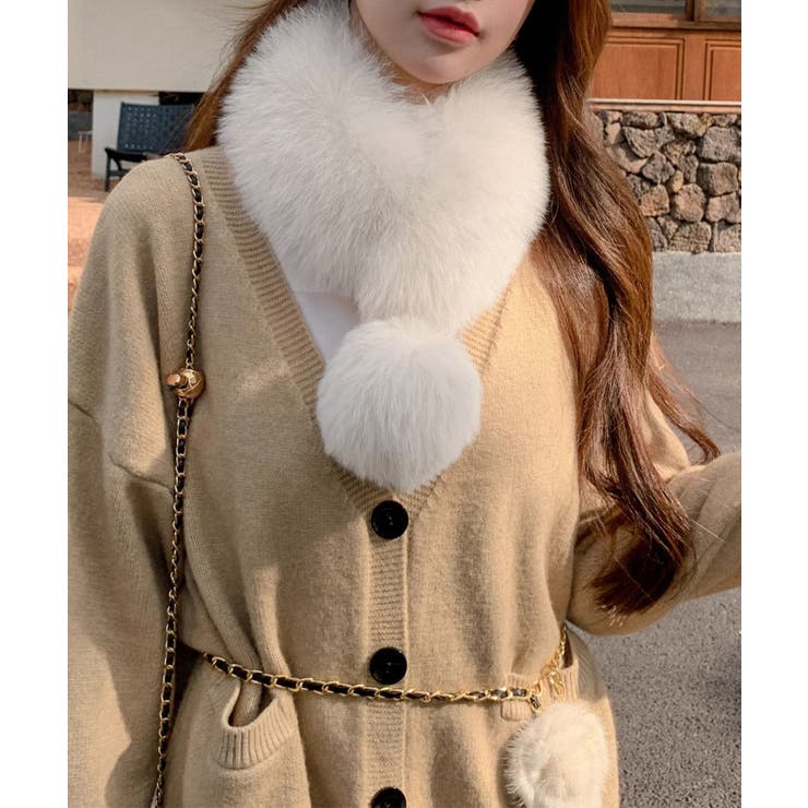 ポンポン付きフェイクファーマフラー暖かい | SUNSHINE CLOSET | 詳細画像10 