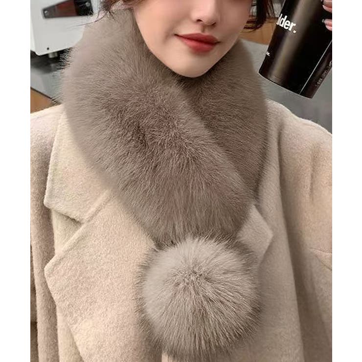 ポンポン付きフェイクファーマフラー暖かい | SUNSHINE CLOSET | 詳細画像11 