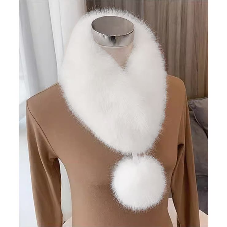 ポンポン付きフェイクファーマフラー暖かい | SUNSHINE CLOSET | 詳細画像16 