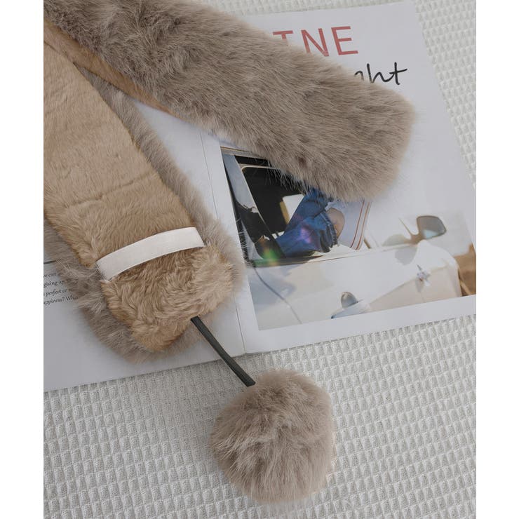 ポンポン付きフェイクファーマフラー暖かい | SUNSHINE CLOSET | 詳細画像24 