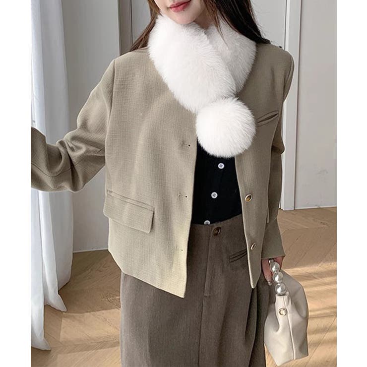 ポンポン付きフェイクファーマフラー暖かい | SUNSHINE CLOSET | 詳細画像6 