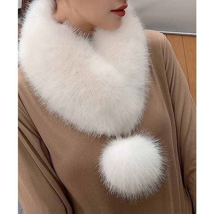 ポンポン付きフェイクファーマフラー暖かい | SUNSHINE CLOSET | 詳細画像9 