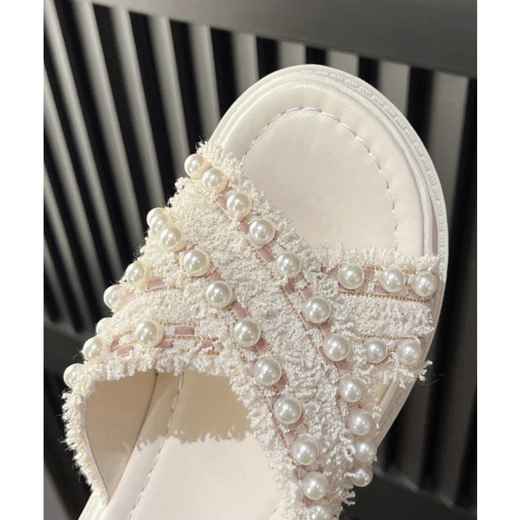 厚底サンダル パール付き クロスサンダル | SUNSHINE CLOSET | 詳細画像17 
